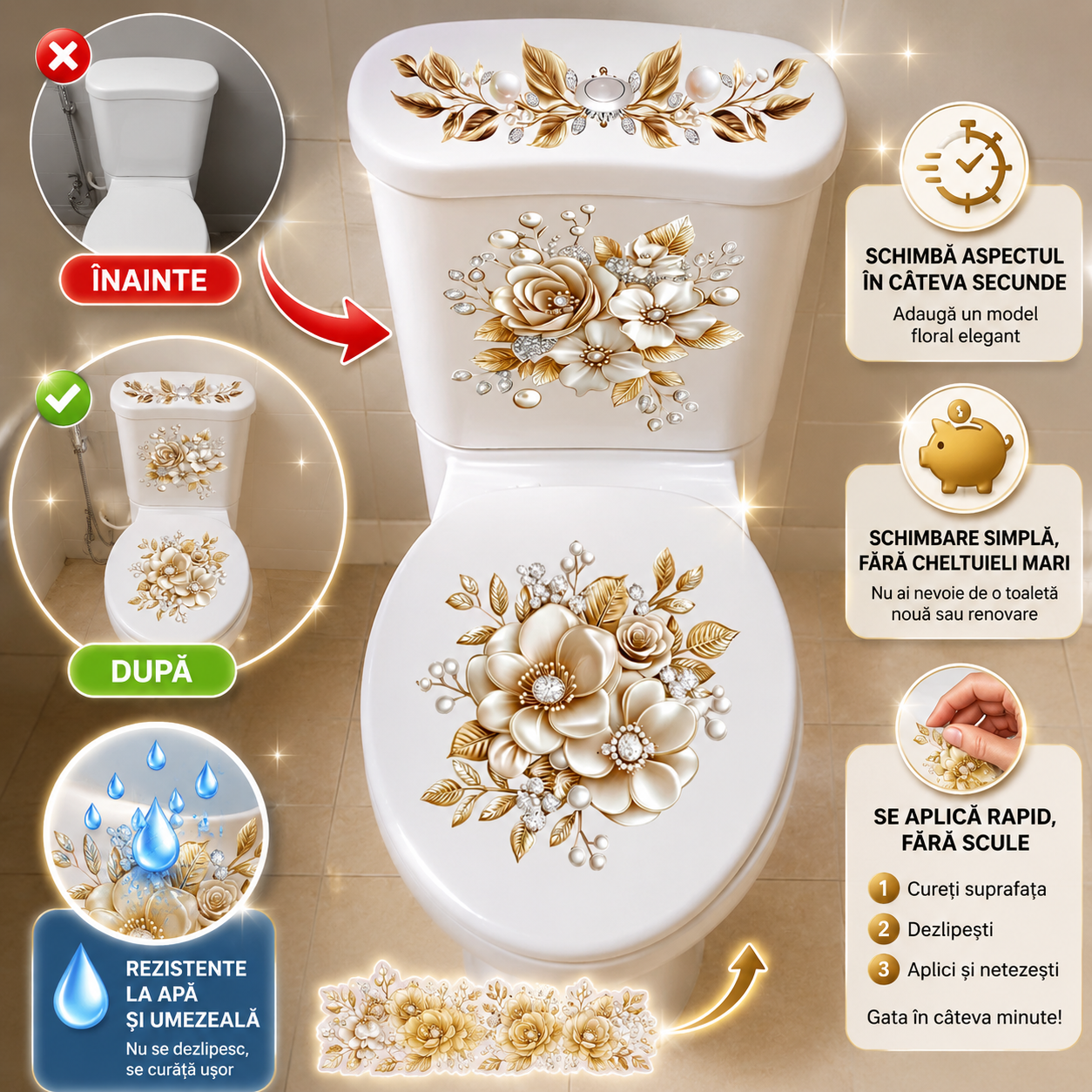 DecorToilet™ – Autocolante Decorative Pentru Toaletă