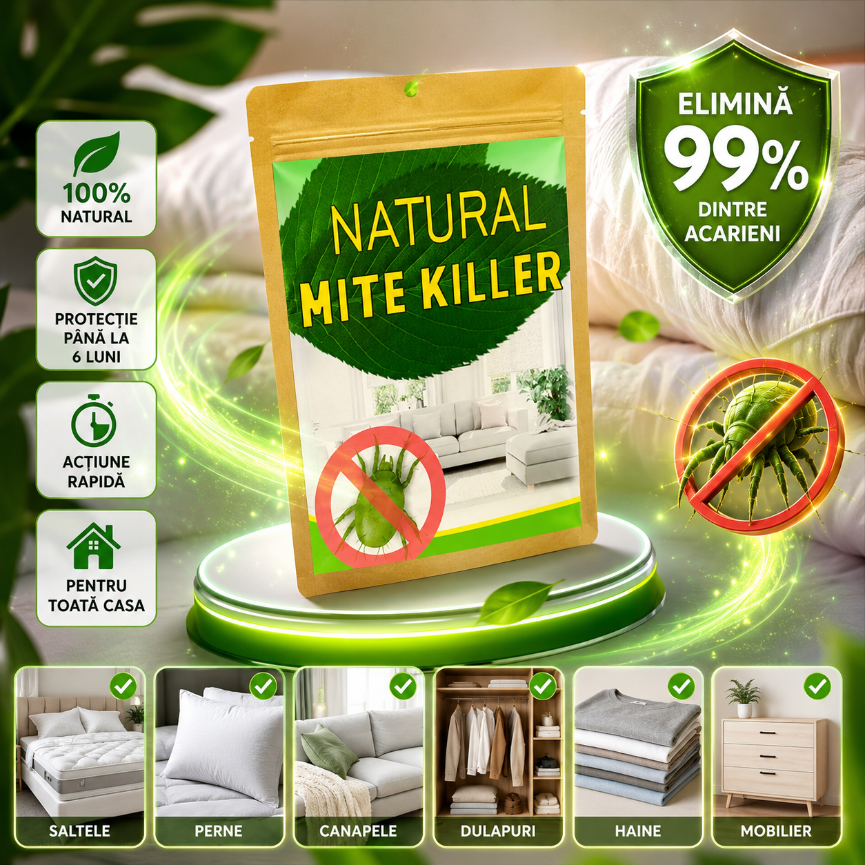 Natural Mite Killer™ - Scapă rapid de acarienii din locuință